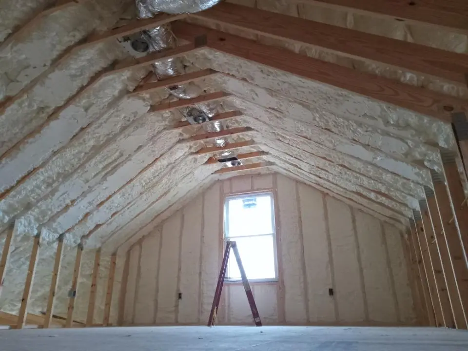 Spray foam roofing application for Crawl Space Insulation project in Great Bend